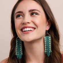Load image into Gallery viewer, Emilie Arrow Fringe Earrings $33