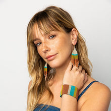 Load image into Gallery viewer, Erin Color Block Fringe Earring $33