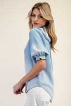 Load image into Gallery viewer, Mineral Washed Denim Blouse