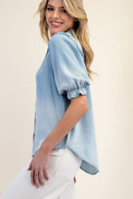 Load image into Gallery viewer, Mineral Washed Denim Blouse