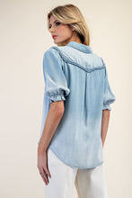 Load image into Gallery viewer, Mineral Washed Denim Blouse