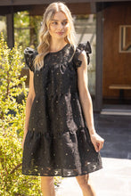 Load image into Gallery viewer, Gold Accent Burn Out Tiered Dress $59
