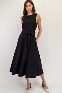 Sleeveless Waist Tie Maxi Dress