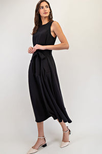 Sleeveless Waist Tie Maxi Dress