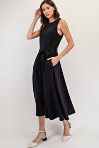 Sleeveless Waist Tie Maxi Dress