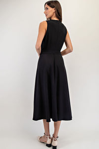 Sleeveless Waist Tie Maxi Dress