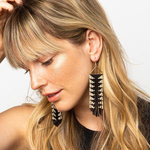 Emilie Arrow Fringe Earrings $33