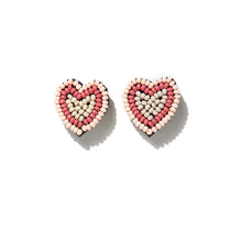 Load image into Gallery viewer, Beaded Heart Earring $25
