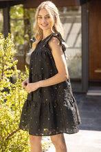 Load image into Gallery viewer, Gold Accent Burn Out Tiered Dress $59
