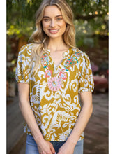 Load image into Gallery viewer, Embroidery Detailed V Neck Top $41
