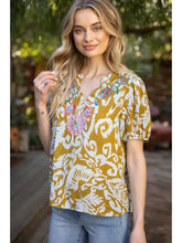 Load image into Gallery viewer, Embroidery Detailed V Neck Top $41
