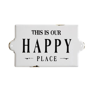 "Happy Place" Enamel Sign