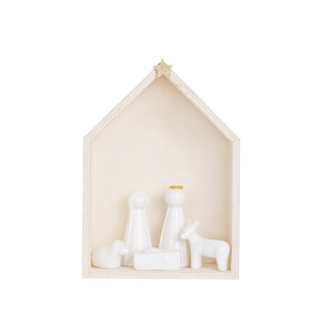Nativity Wood/Ceramic, Set/6